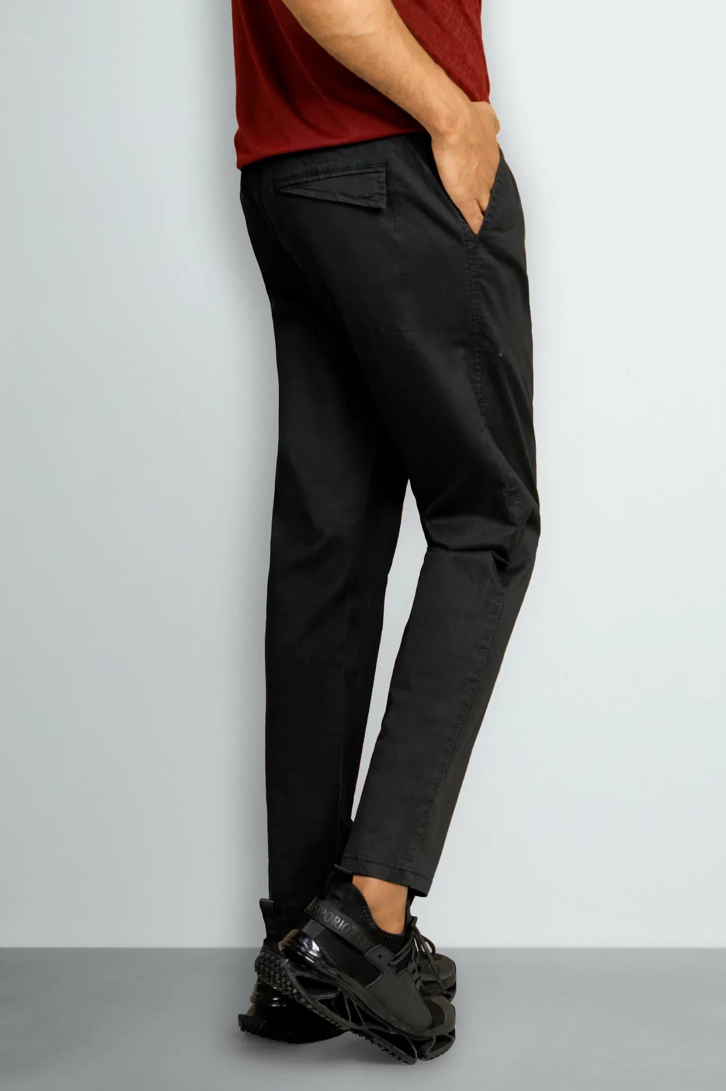 Black Smart Fit Cotton Pants
