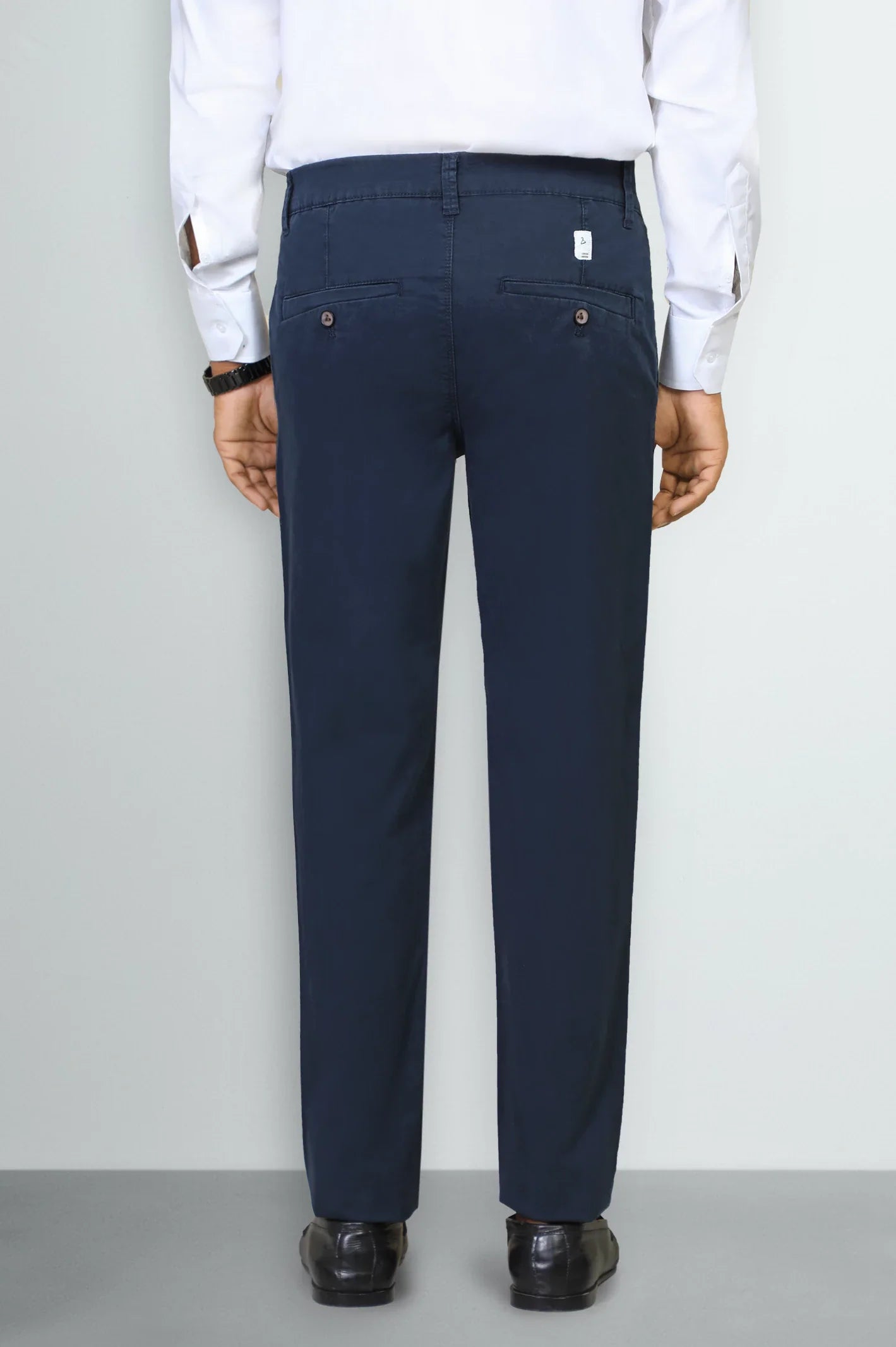 Navy Blue Smart Fit Cotton Pants