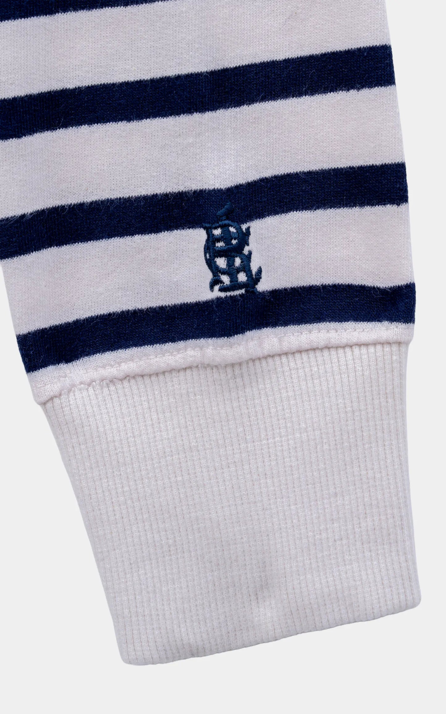 YARN-DYED SWEATSHIRT HEATHER GREY NAVY STRIPED