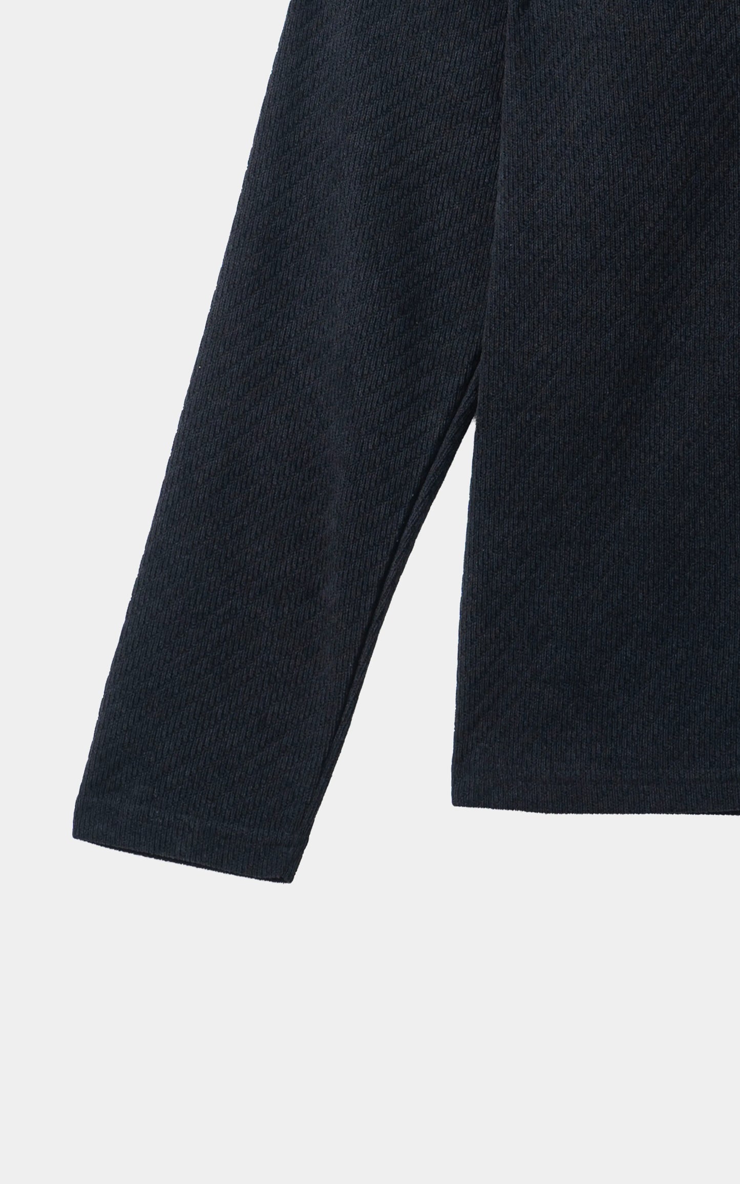 COTTON POLY BLENDED HALF ZIP SWEAT SHIRT BLACK