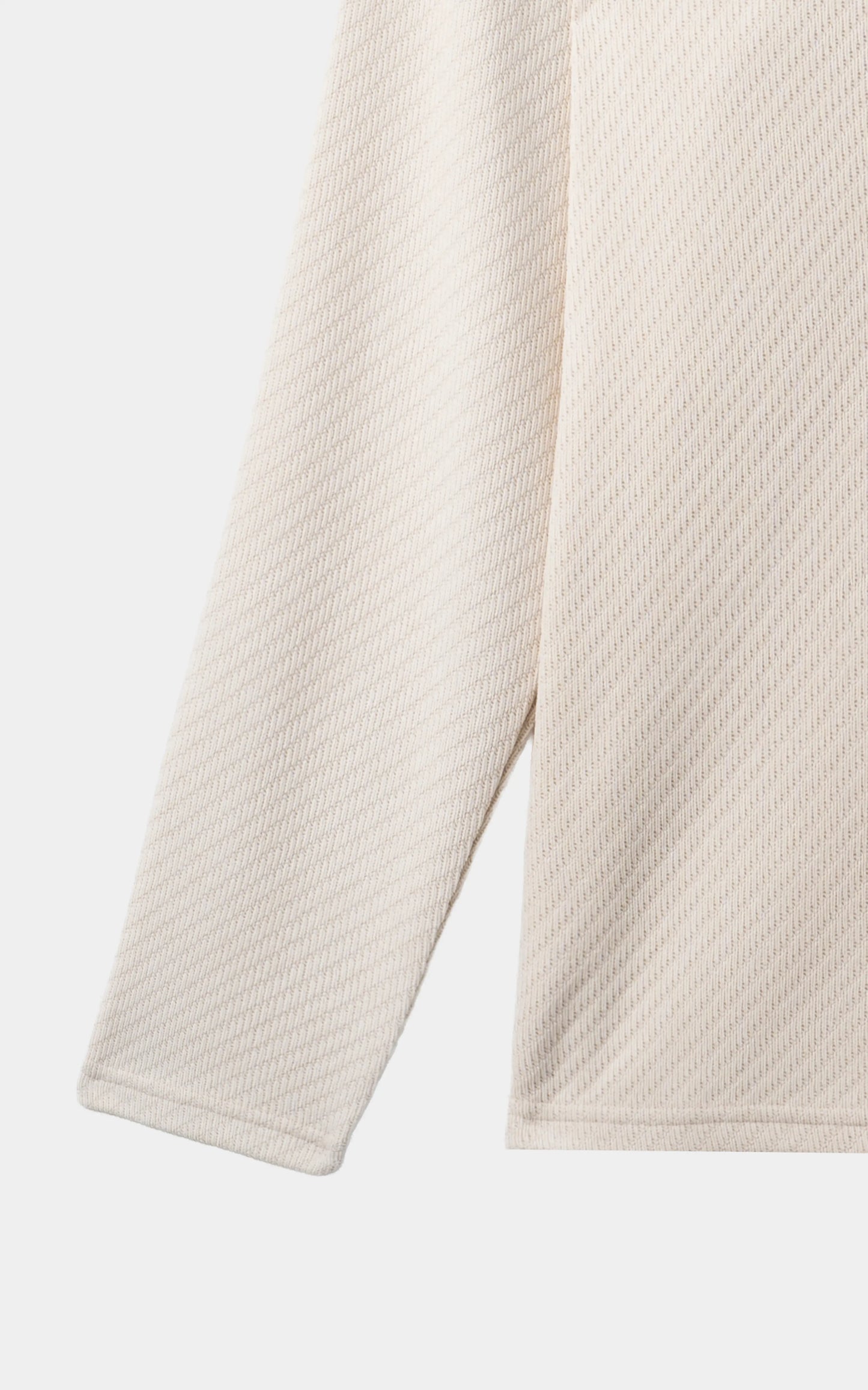 COTTON POLY BLENDED HALF ZIP SWEAT SHIRT BEIGE