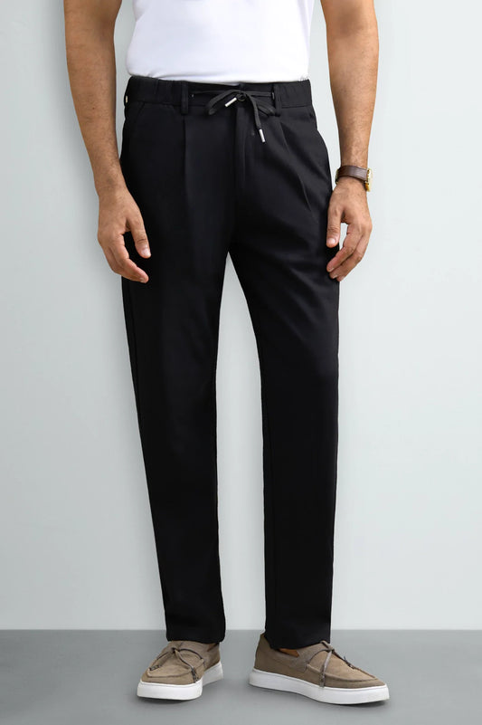 Black Smart Fit Casual Trouser