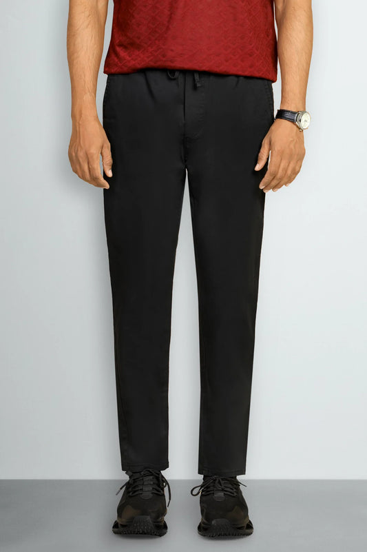 Black Smart Fit Cotton Pants