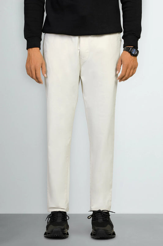 Off White Smart Fit Cotton Pants