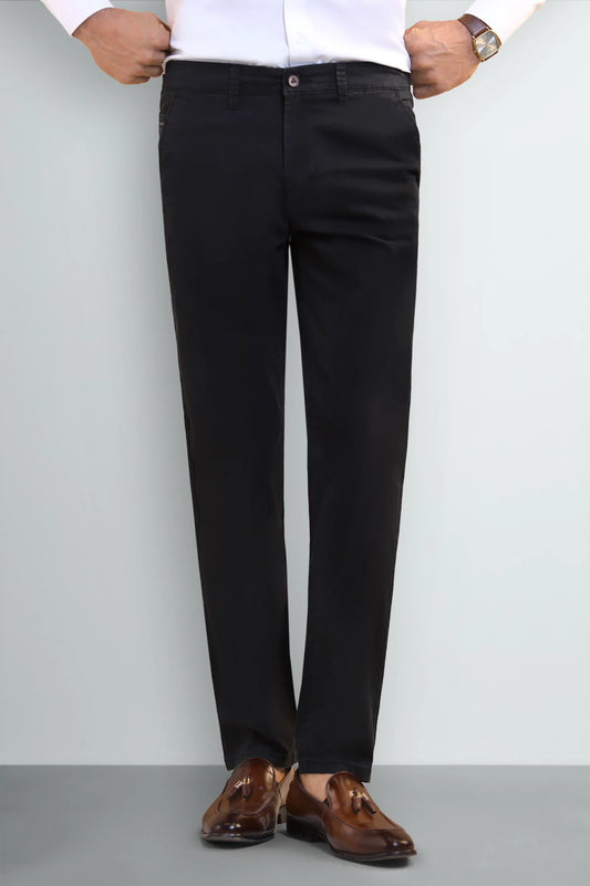 Black Smart Fit Cotton Pants