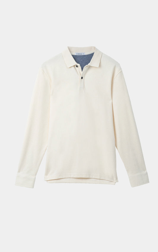 KNITTED TEXTURED POLO OFF WHITE