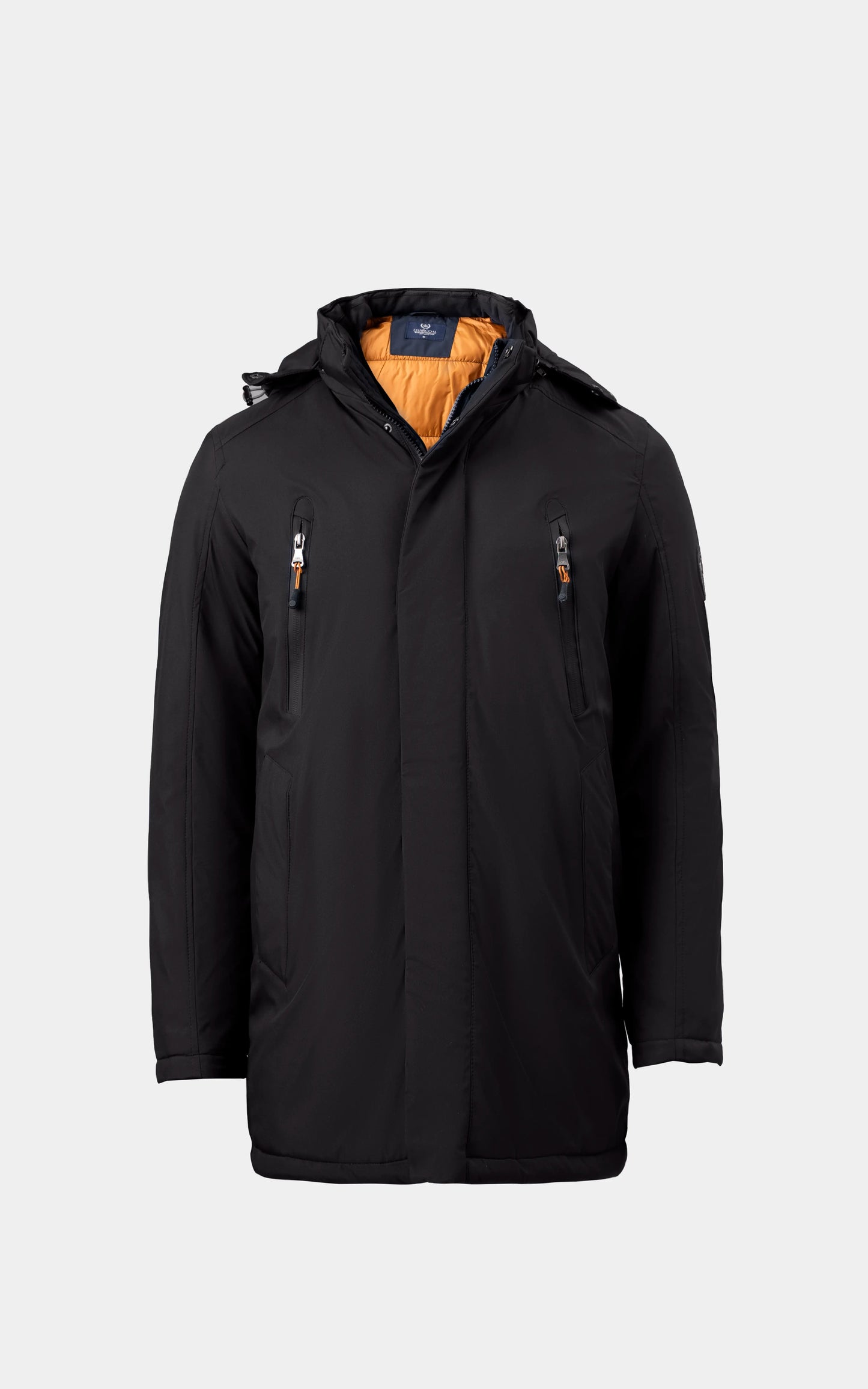 REGULAR FIT FULLSLEEVE PUFFER LONG JACKET BLACK