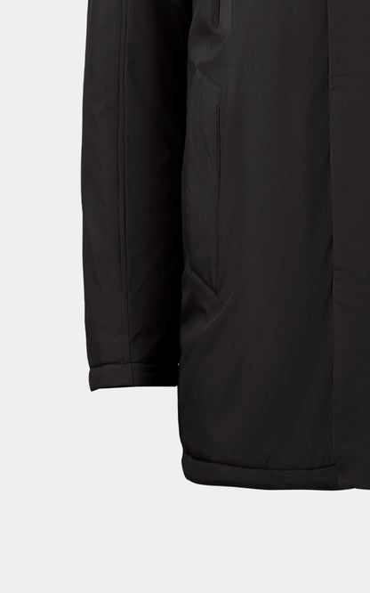 REGULAR FIT FULLSLEEVE PUFFER LONG JACKET BLACK