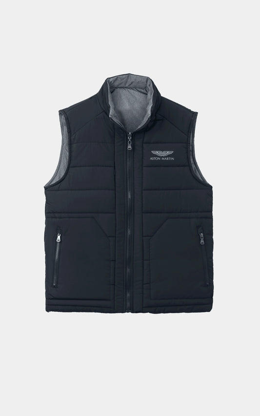 SMART FIT SLEEVELESS REVERSIBLE JACKET BLACK GREY MELANGE